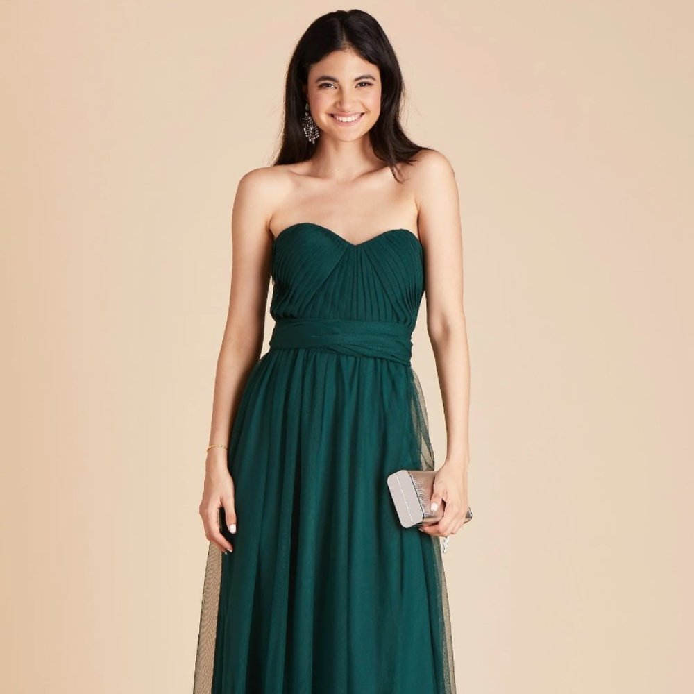 Birdy Grey Christina Convertible Bridesmaid Dress Emerald Green Size L NWT prom